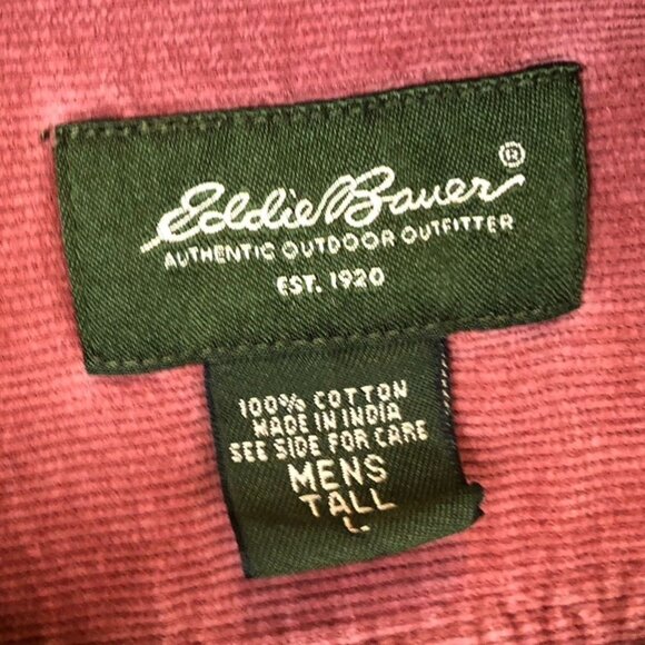 Eddie Bauer Men's Corduroy Shirt Large Long Sleeve Button Down Casual Red - Picture 5 of 9